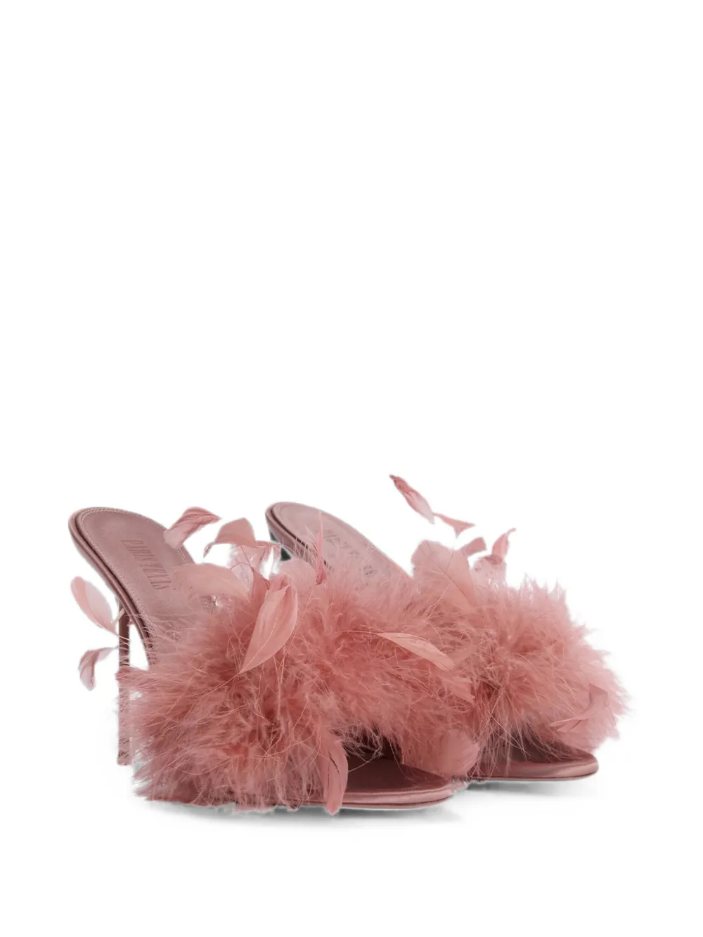 Paris Texas Lidia feather-trim sandals Roze