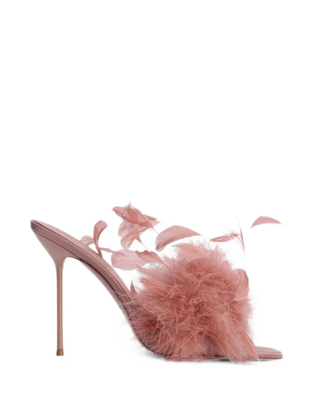 Paris Texas Lidia feather-trim sandals Roze