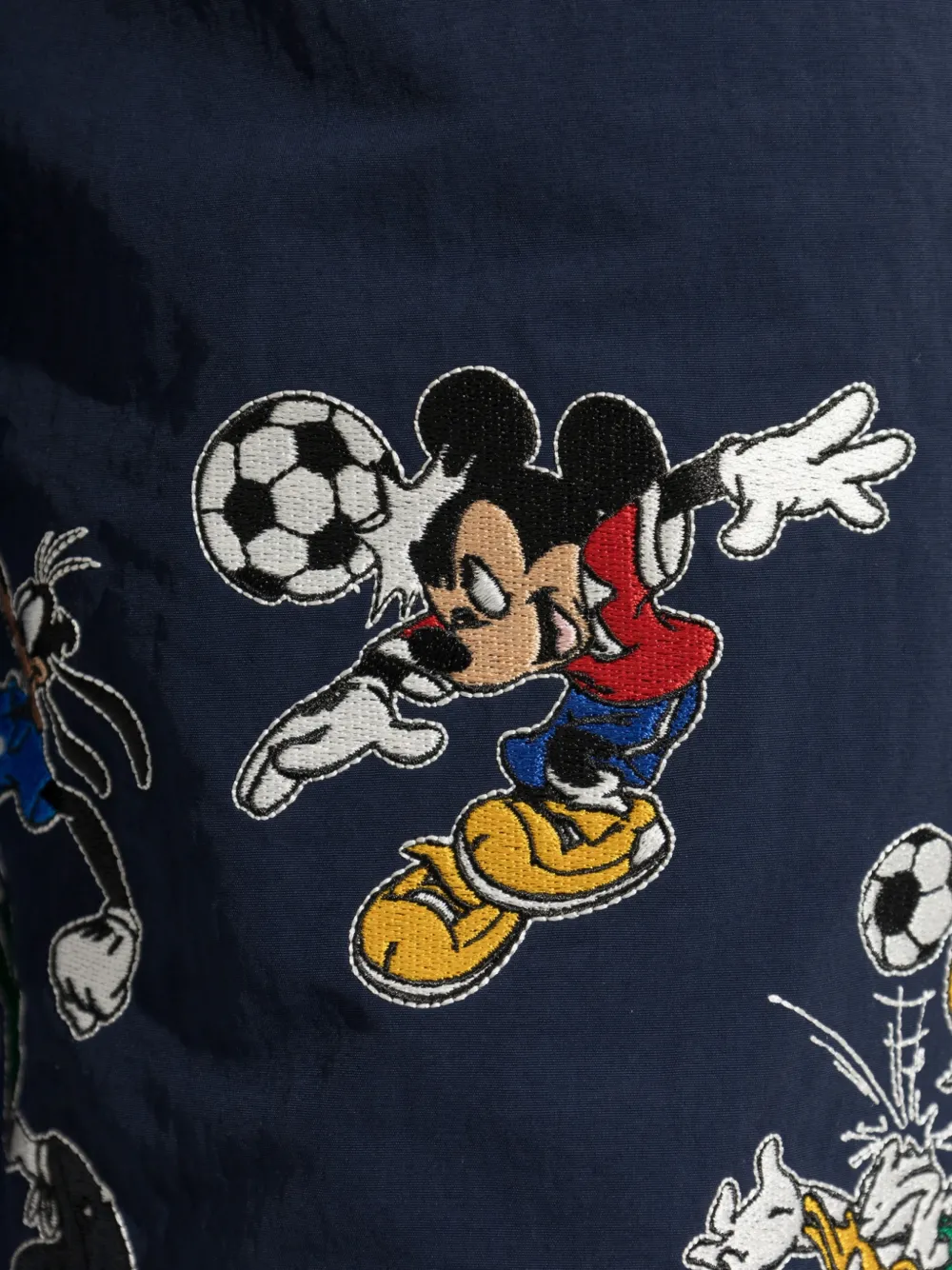 adidas x Disney x Brain Dead cartoon-appliqué track shorts Blauw