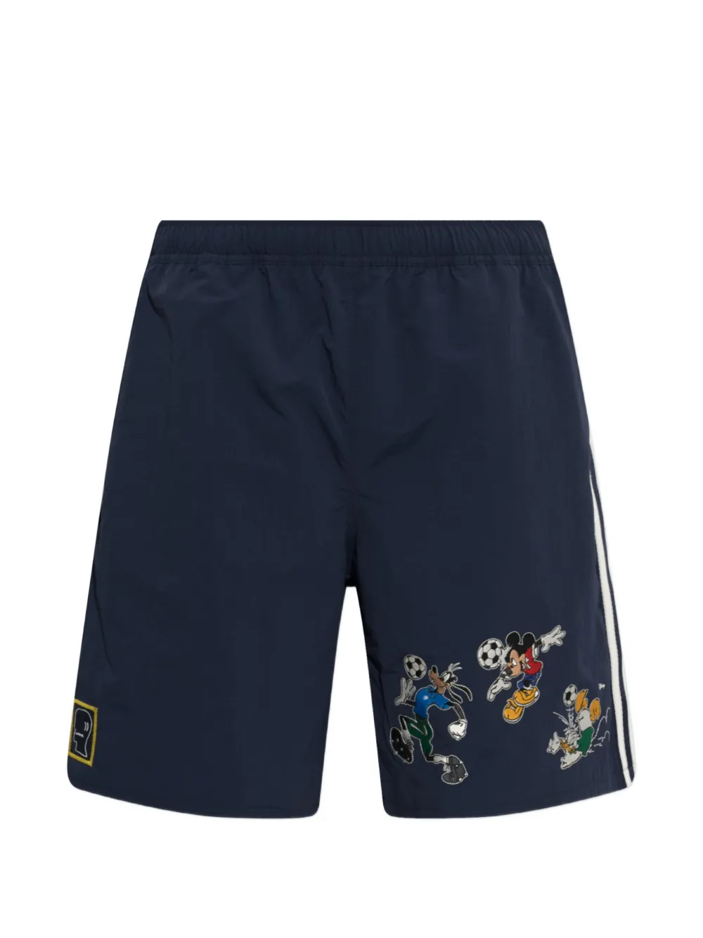 adidas x Disney x Brain Dead cartoon-appliqué track shorts Blauw