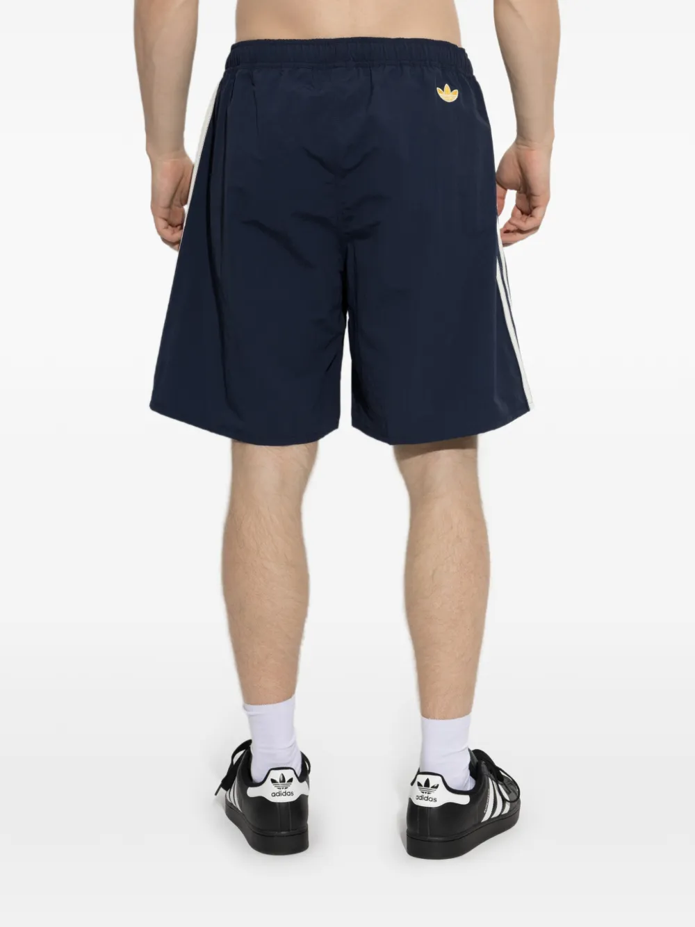adidas x Disney x Brain Dead cartoon-appliqué track shorts Blauw