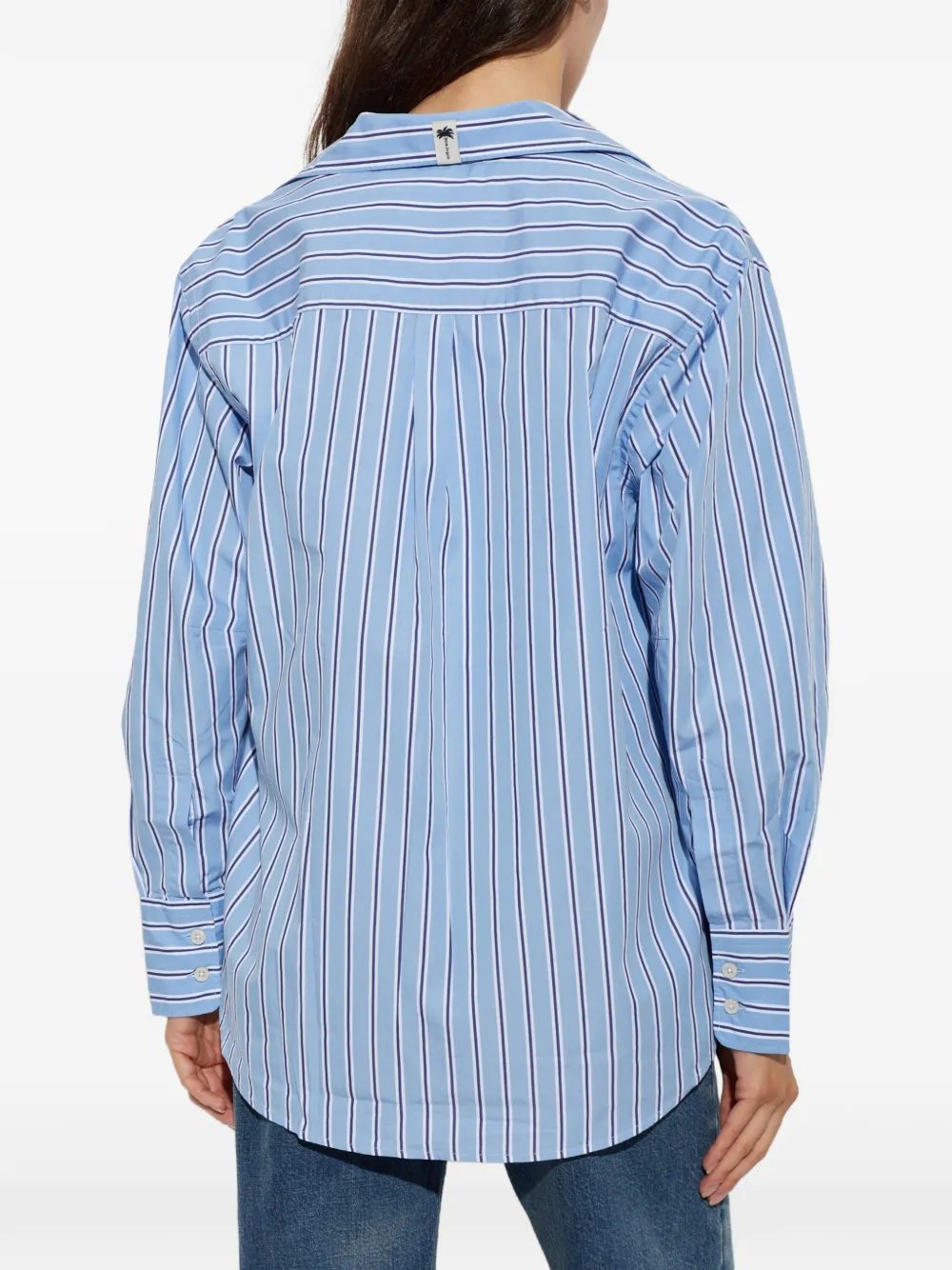 Palm Angels Overhemd met geborduurd logo Blauw