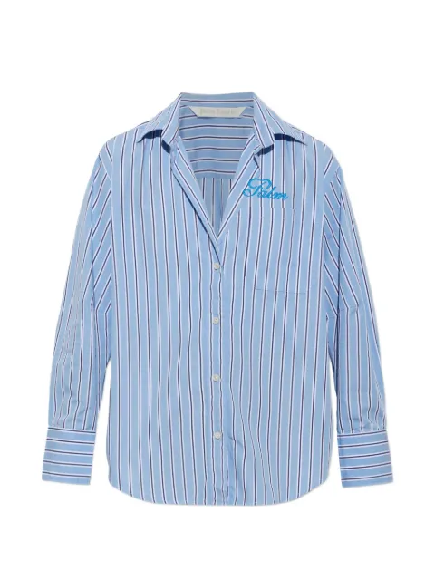 Palm Angels camisa con logo bordado y motivo de rayas