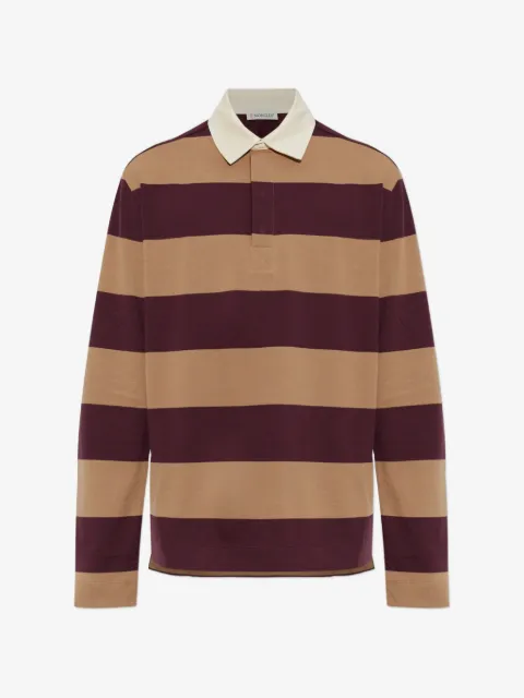 Moncler striped long-sleeve polo shirt