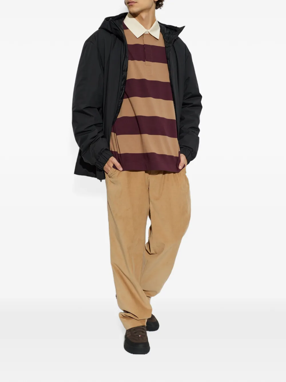 Moncler Gestreept poloshirt Beige