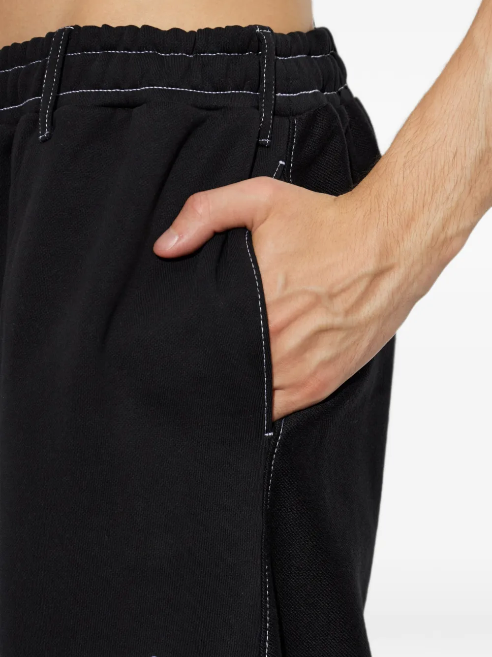 Moschino contrast-stitch track pants Zwart