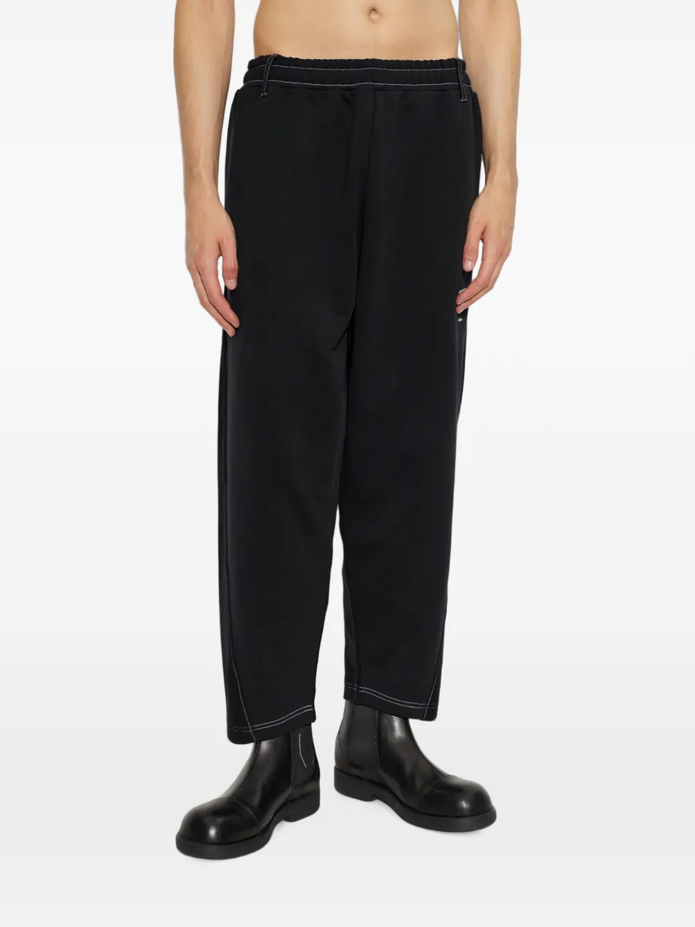 Moschino contrast-stitch track pants Zwart