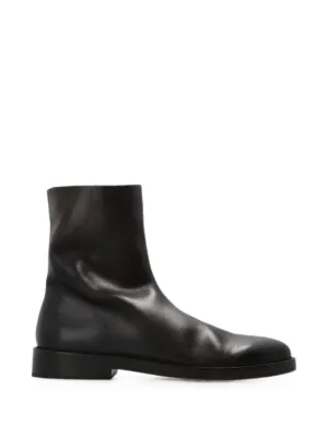 MM6 Maison Margiela Leather Ankle Boots | Black | FARFETCH