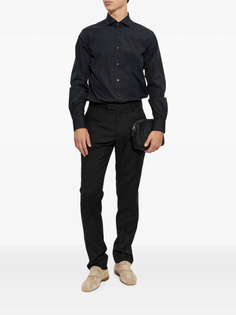 Paul & Shark Soffio spread-collar long-sleeve shirt Blauw