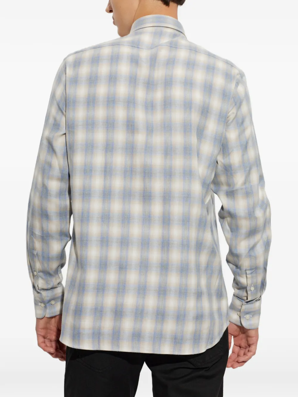 Paul & Shark Geruit flanellen overhemd Beige