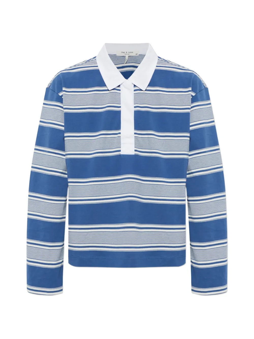 rag & bone Kelly striped long-sleeve polo shirt - Blu