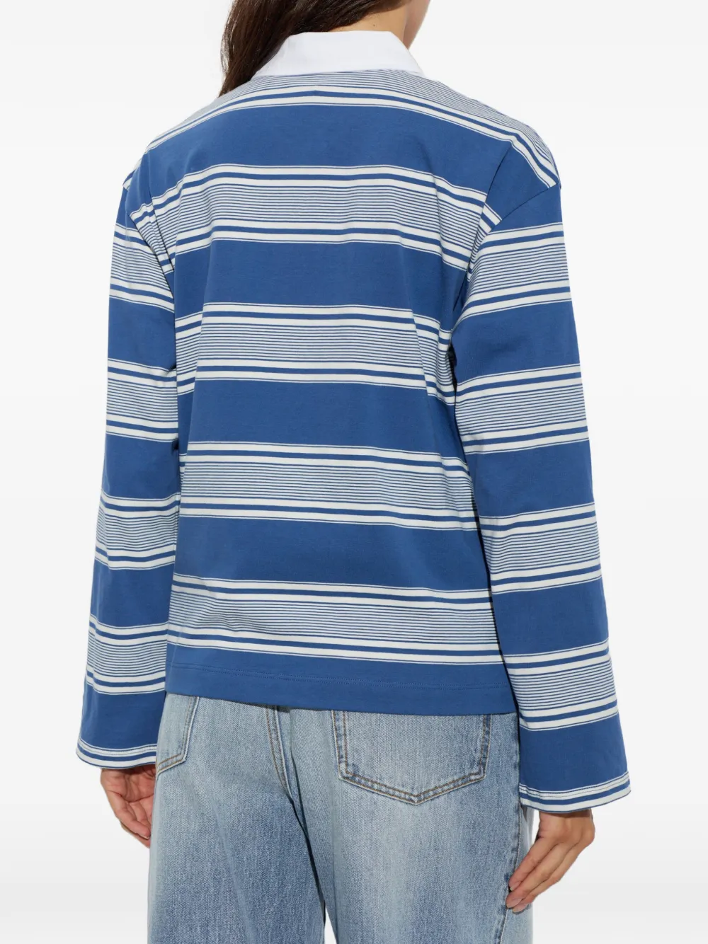 rag & bone Kelly gestreept poloshirt met lange mouwen Blauw