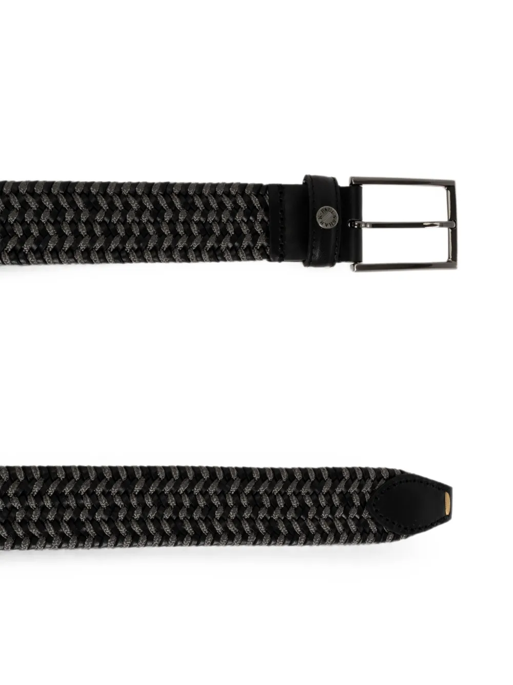 Paul & Shark Gevlochten riem met leren afwerking Zwart