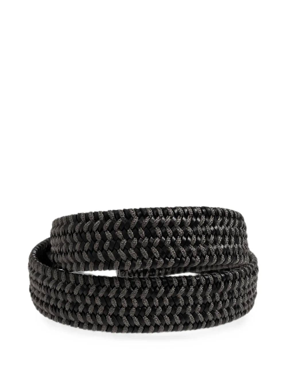 Paul & Shark Gevlochten riem met leren afwerking Zwart