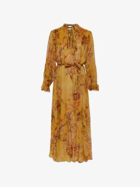 Forte Forte botanical-motif tie-neck maxi dress