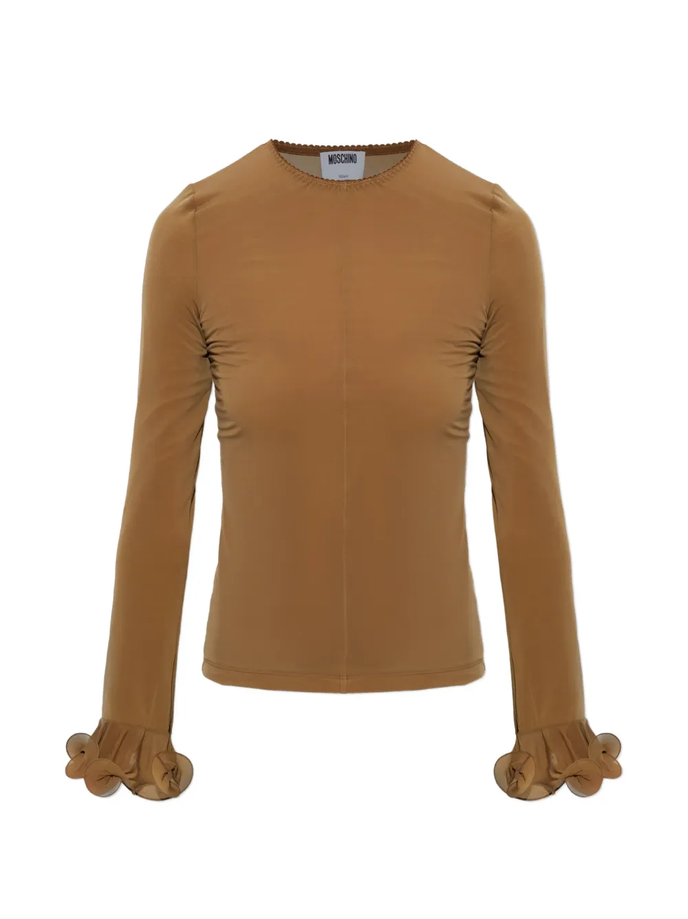 Moschino ruffled-cuff long-sleeve top - Marrone
