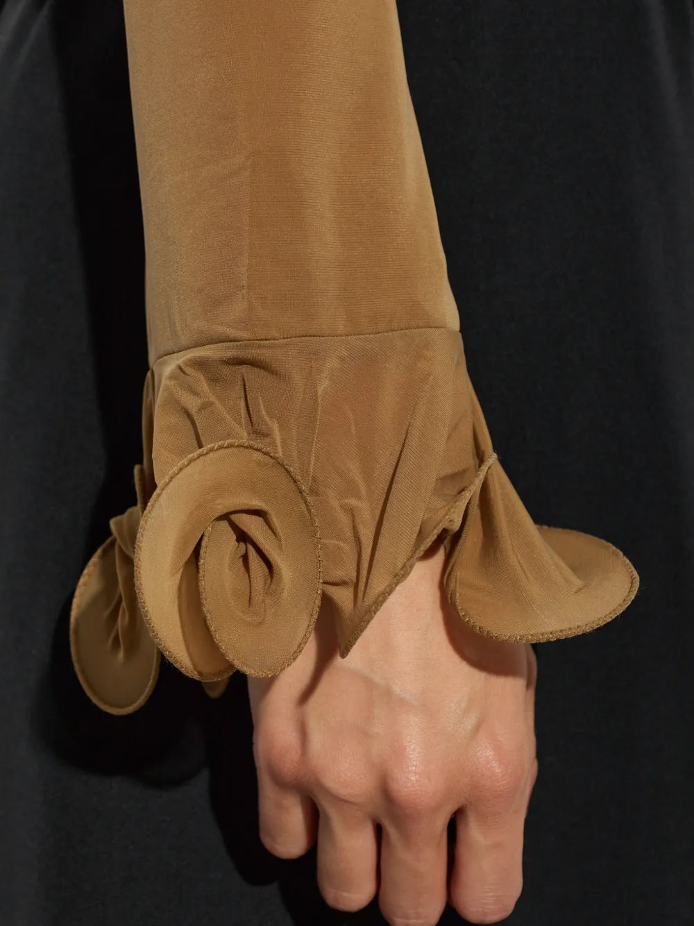 Moschino Top met ruches en lange mouwen Bruin