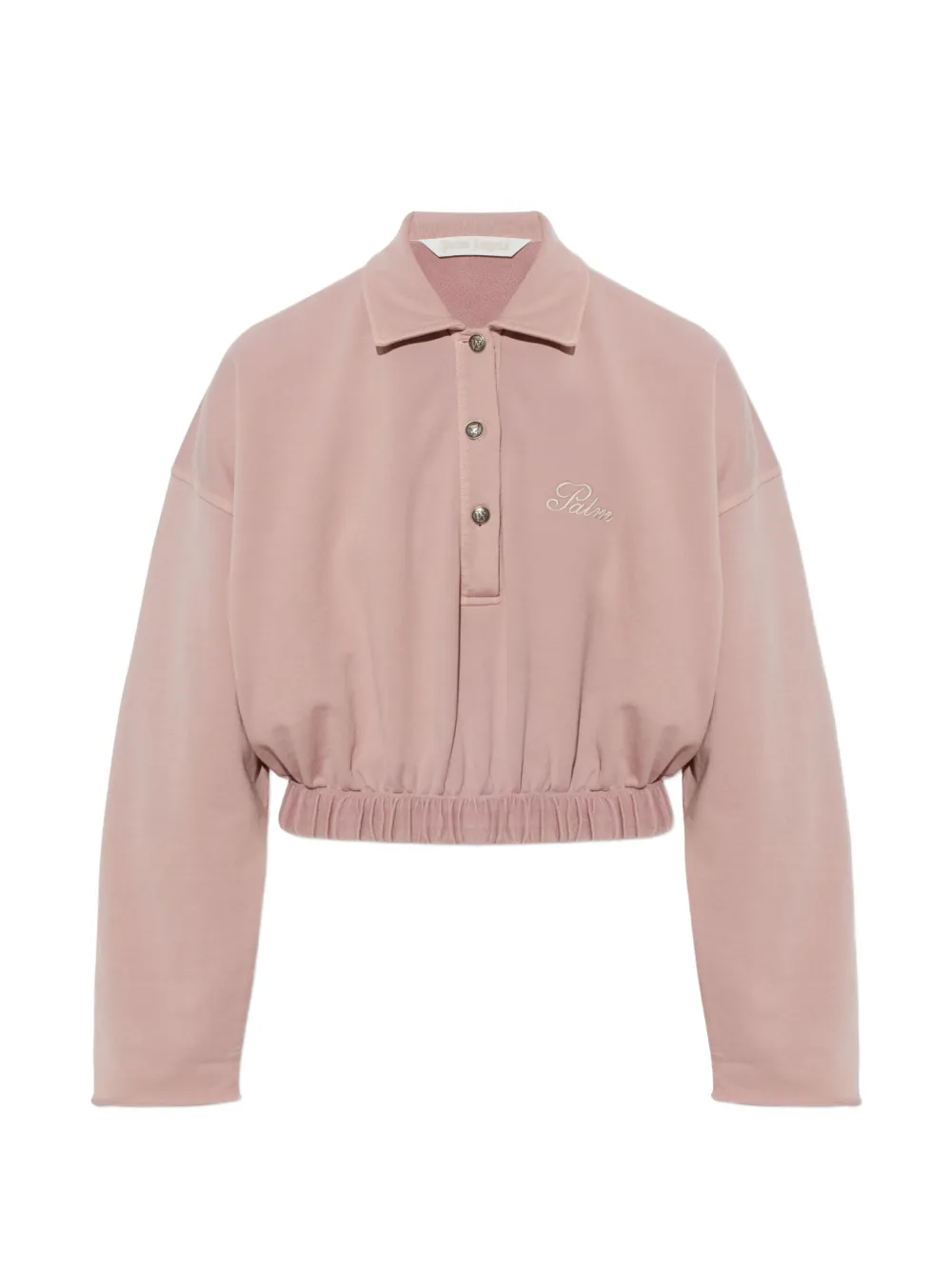 Palm Angels cropped long-sleeve polo shirt - Pink