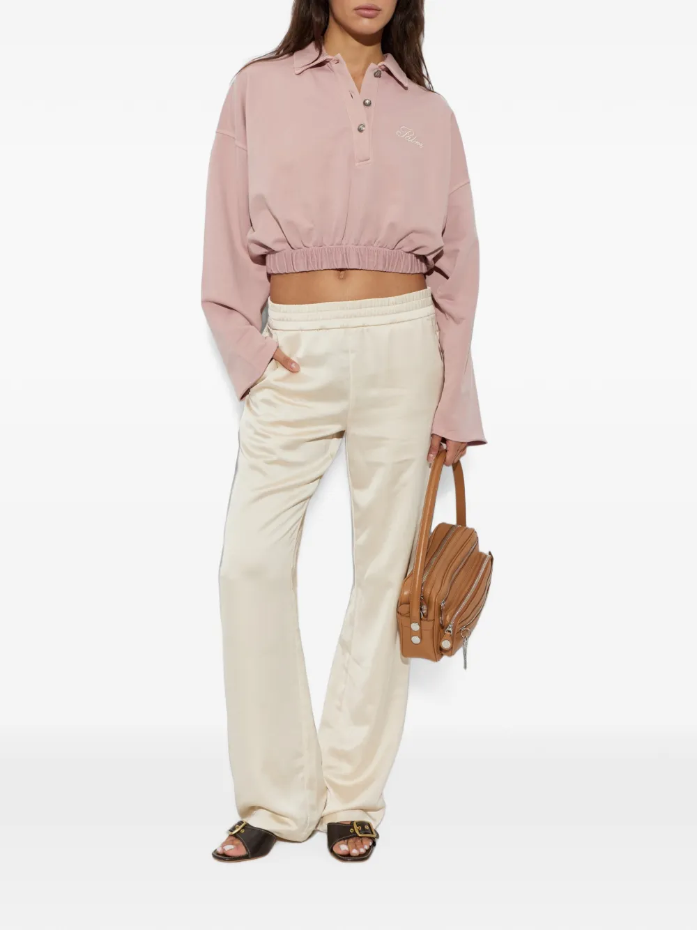Palm Angels Cropped poloshirt Roze