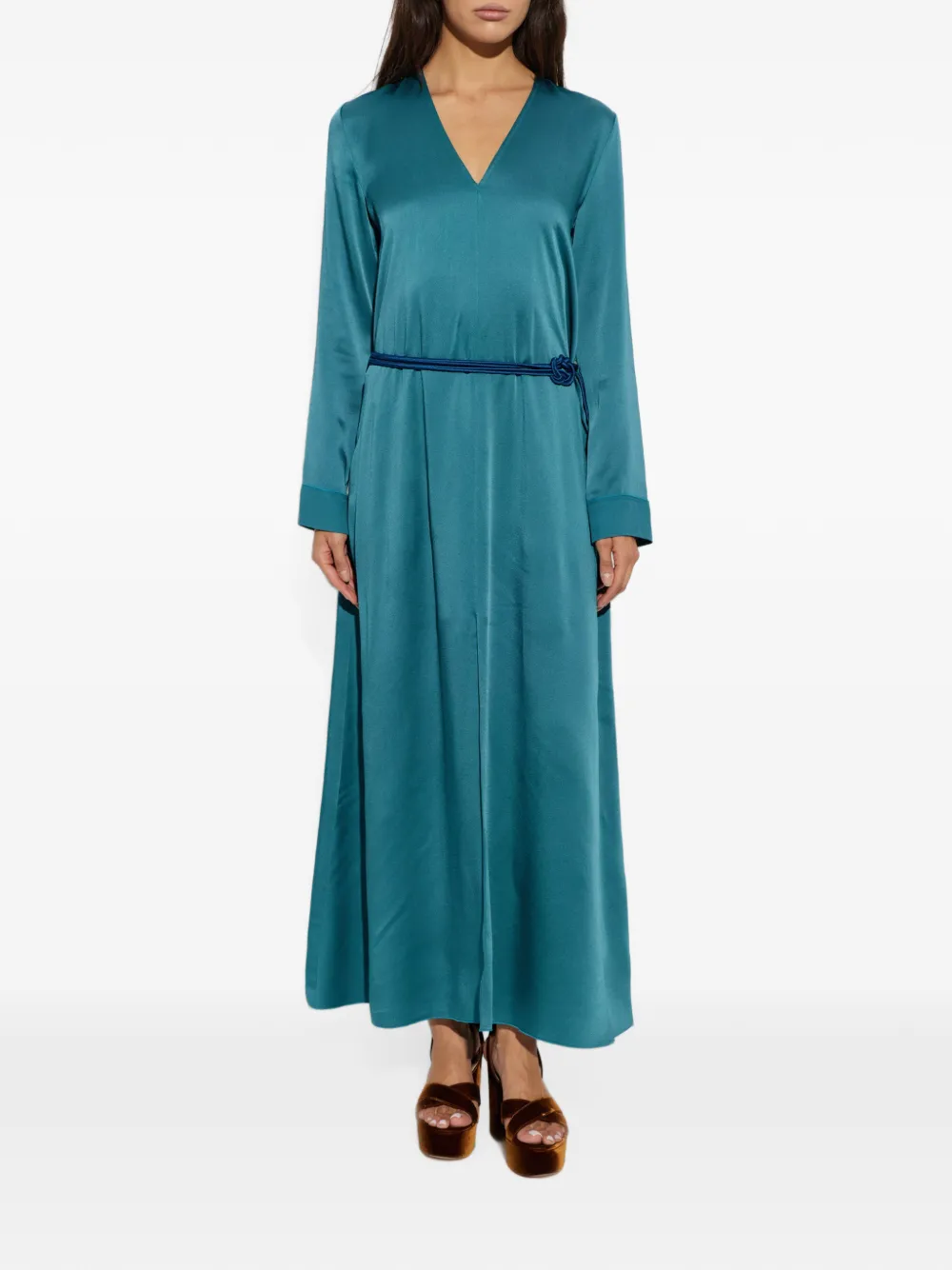 Forte Maxi-jurk met ceintuur Blauw