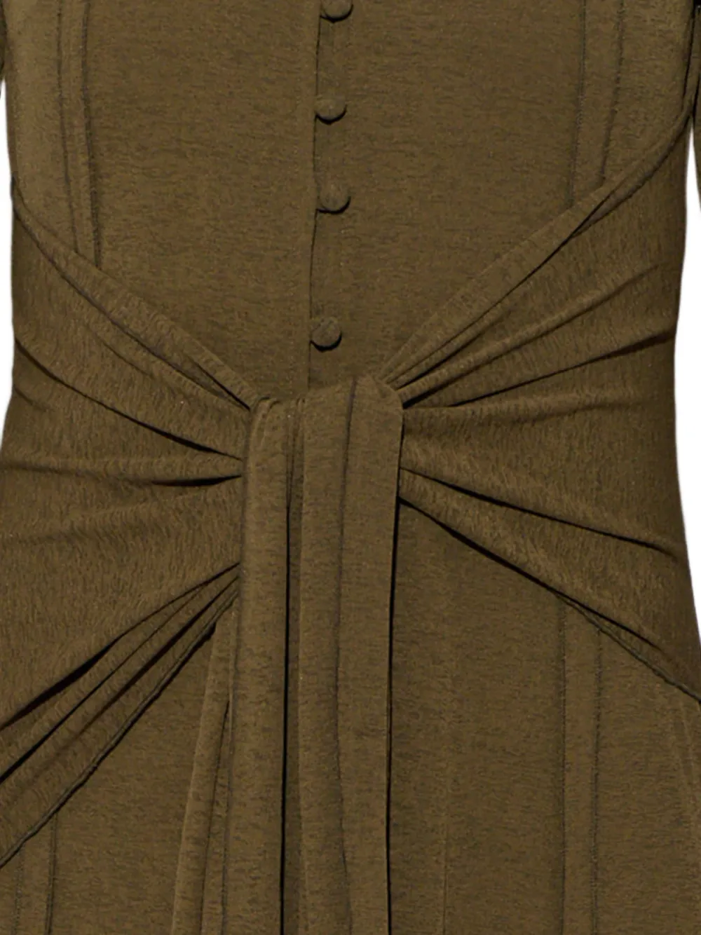 GANNI Button-down maxi-jurk met gestrikte taille Groen