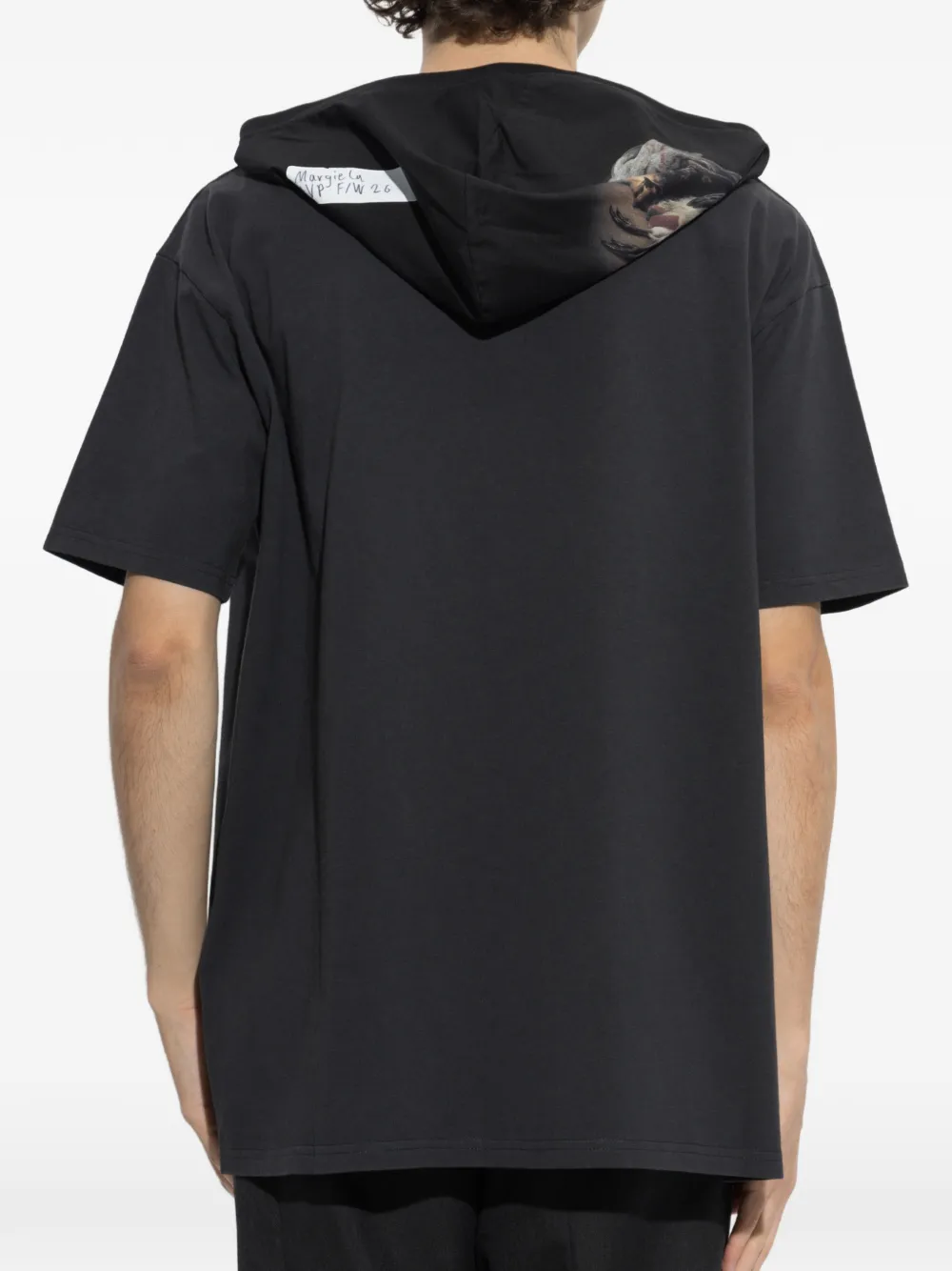 Maison Margiela graphic-print hooded T-shirt Zwart