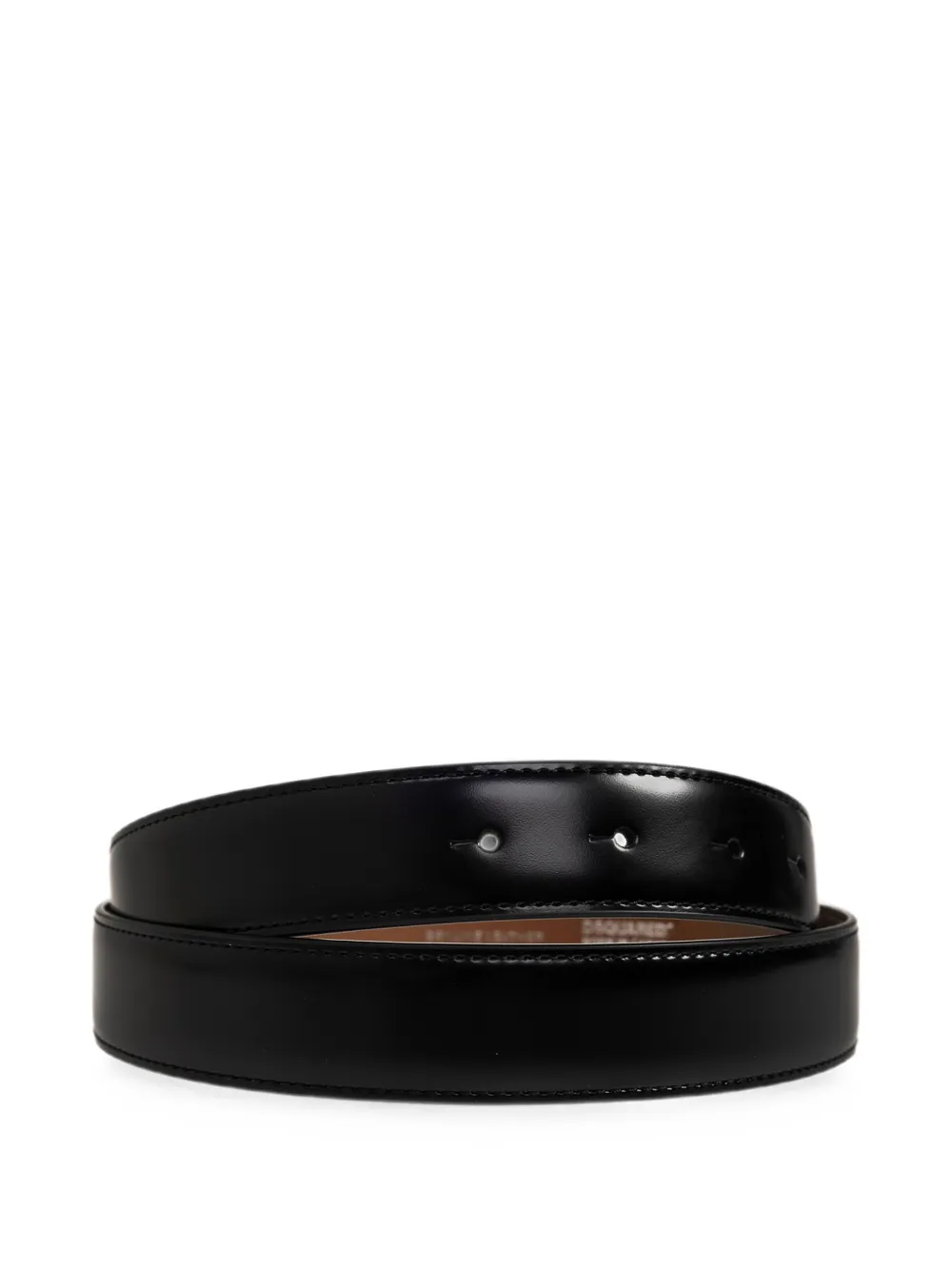 DSQUARED2 Leren riem met logoplakkaat Zwart