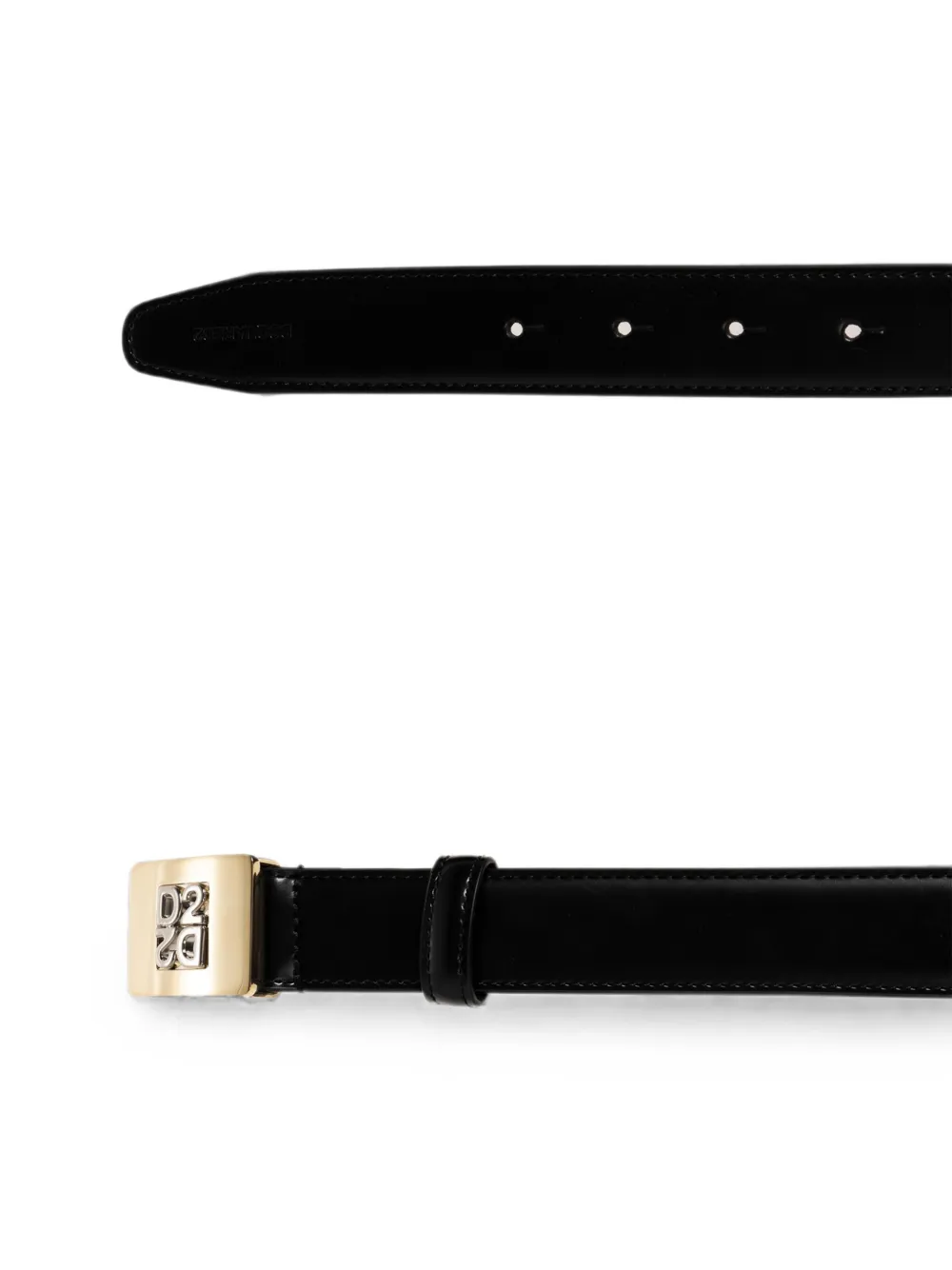 DSQUARED2 Leren riem met logoplakkaat Zwart