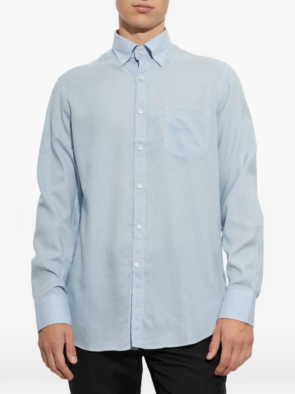 Paul & Shark Geruit overhemd met knopen Blauw