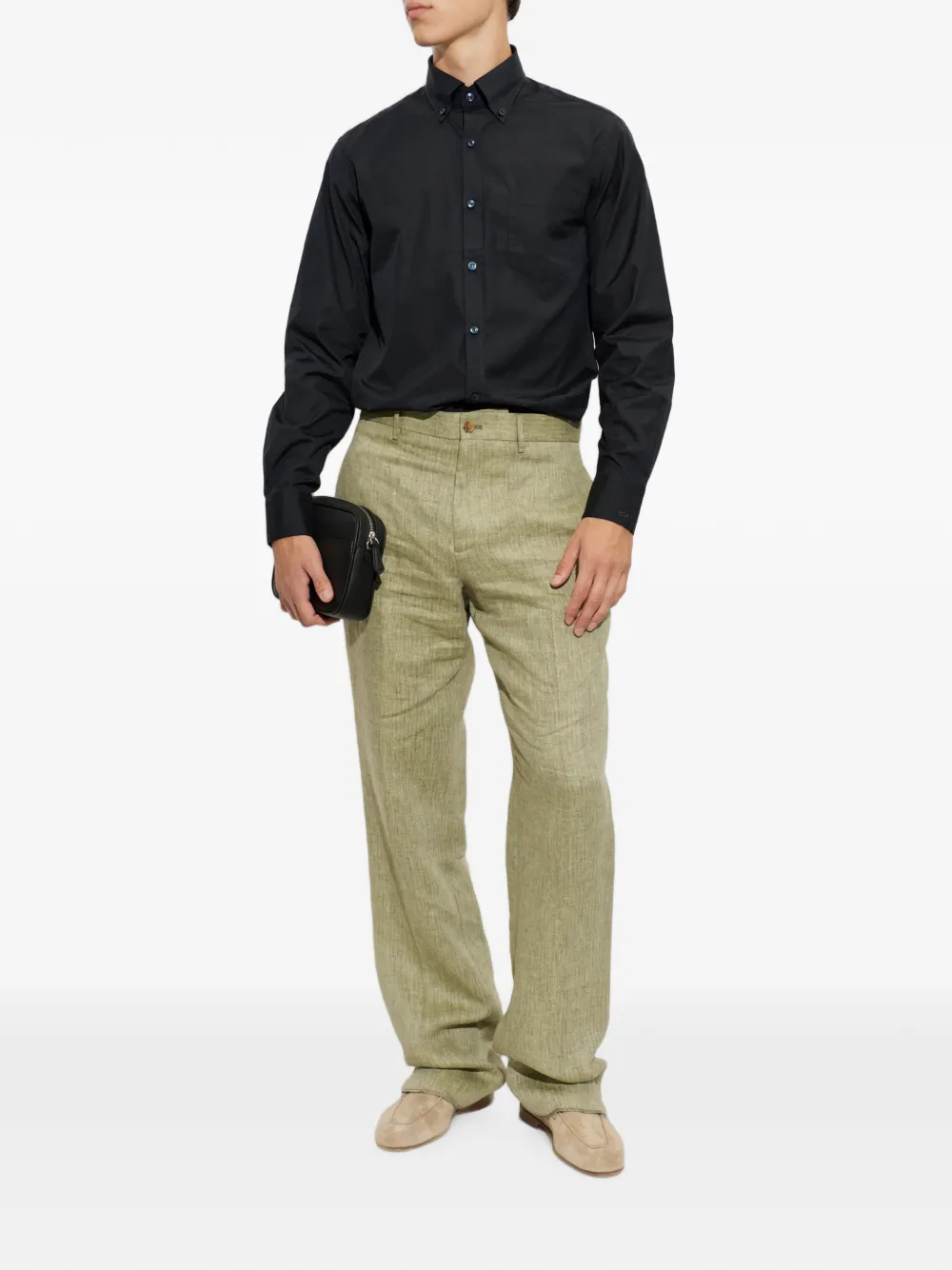Paul & Shark Button-down oervhemd met borstzak Zwart