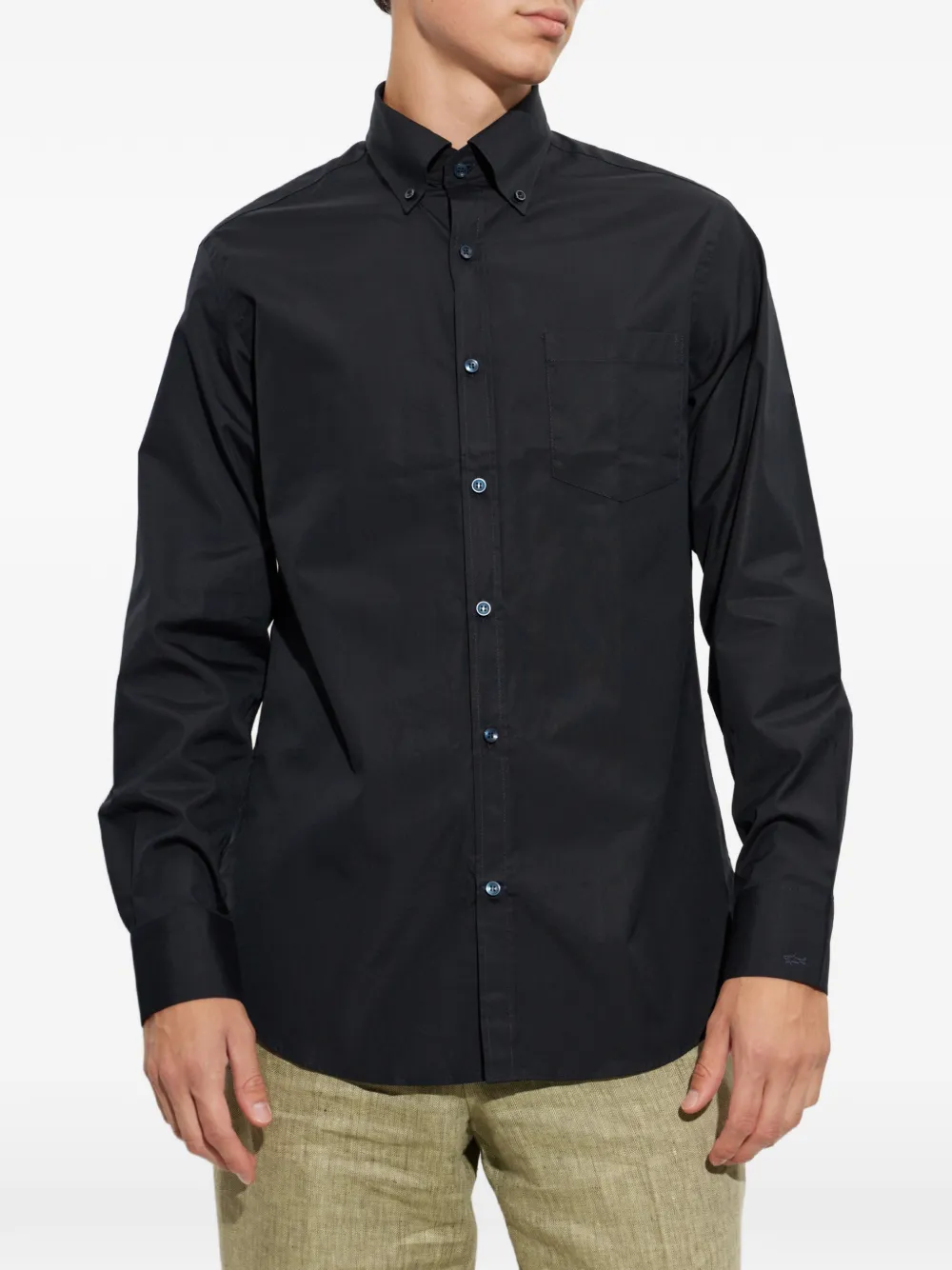 Paul & Shark Button-down oervhemd met borstzak Zwart