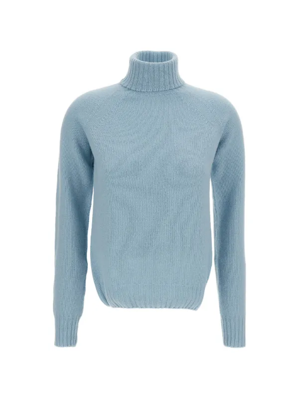 Drumohr Roll-neck Raglan-sleeved Sweater in Blue