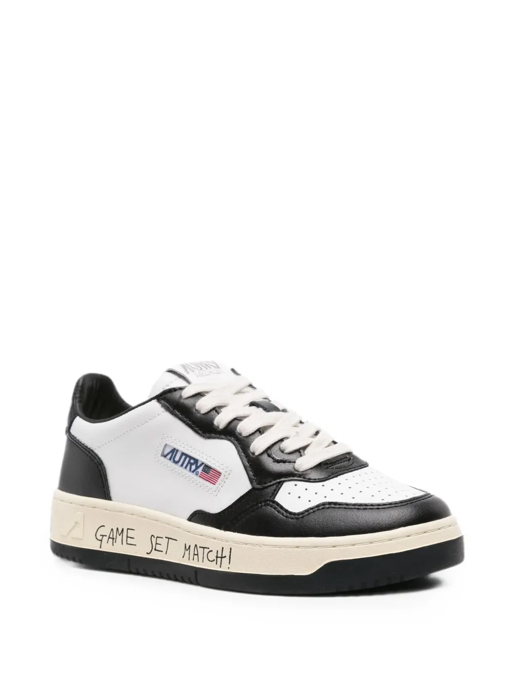 Autry Medalist Low calf leather sneakers Zwart