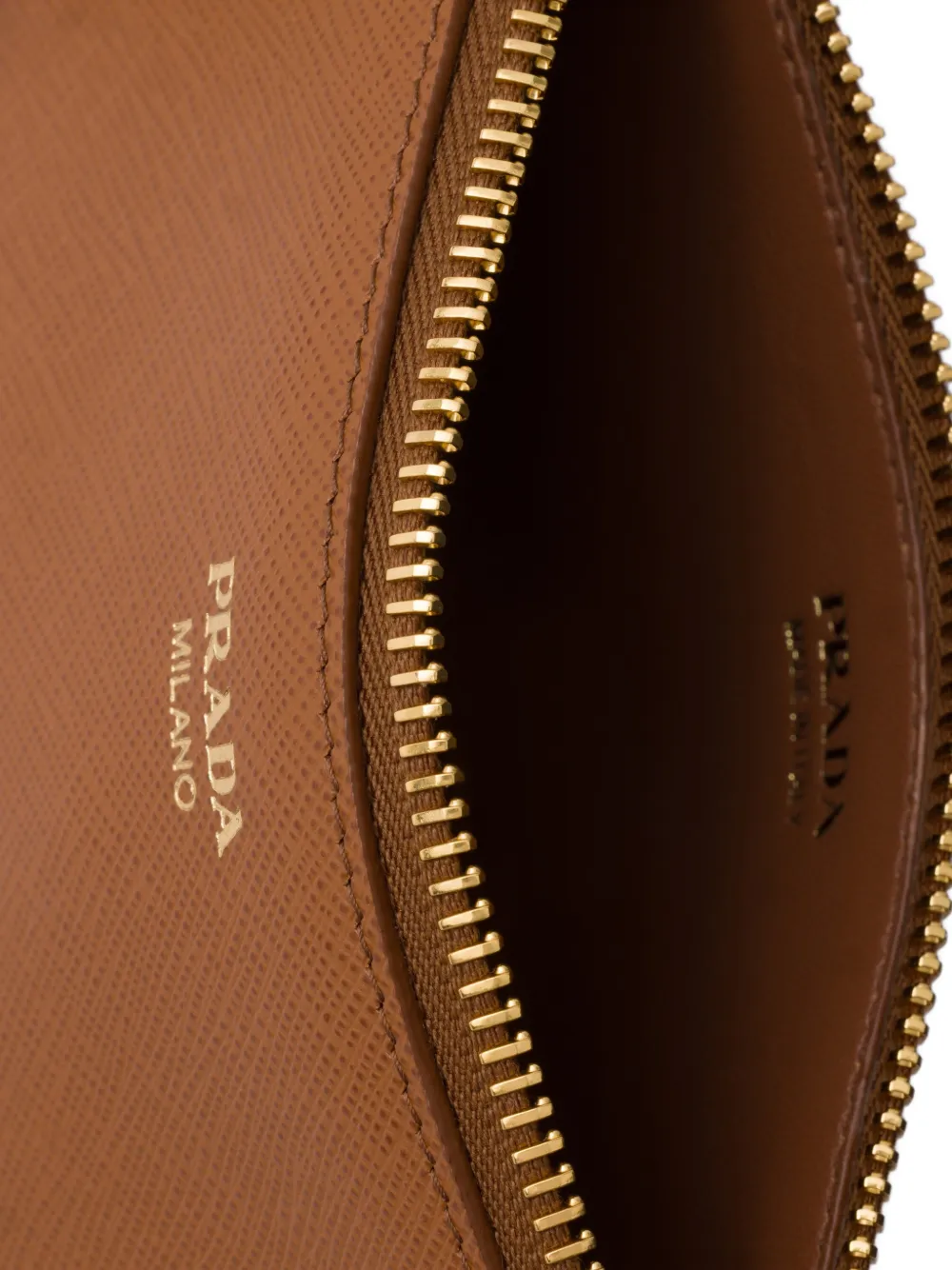 Prada Saffiano leren smartphone buidel Bruin
