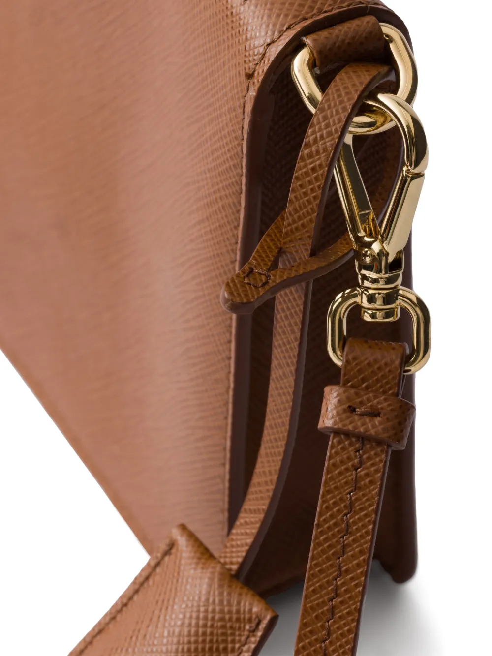 Prada Saffiano leren smartphone buidel Bruin