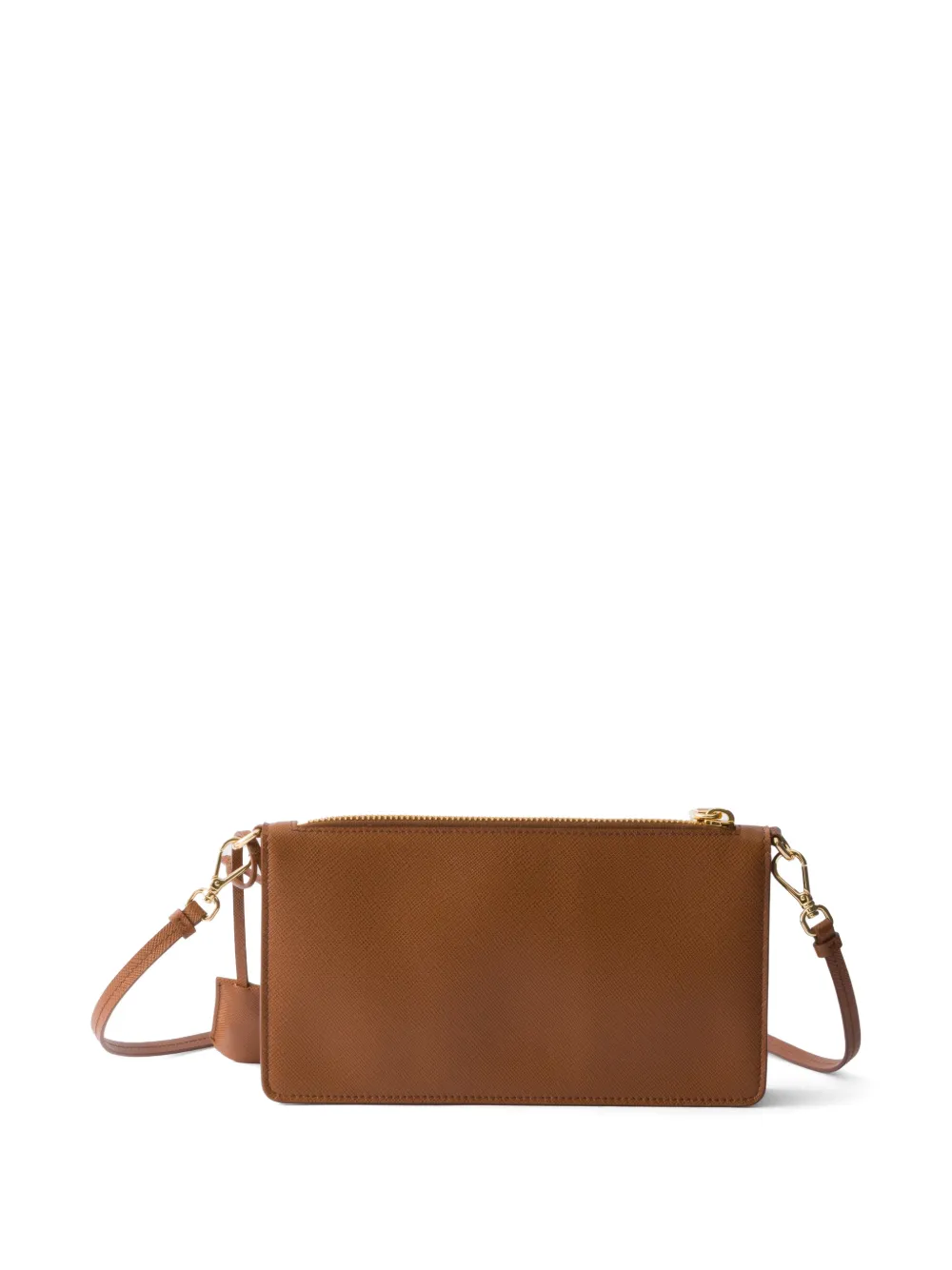 Prada Saffiano leren smartphone buidel Bruin
