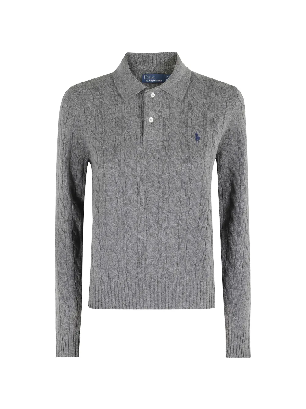Polo Ralph Lauren cable-knit wool/cashmere polo jumper - Grigio