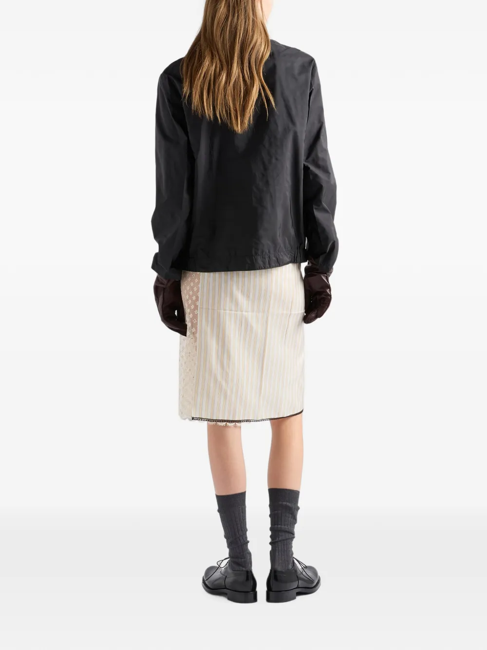Prada Lichtgewicht Re-Nylon jack Zwart