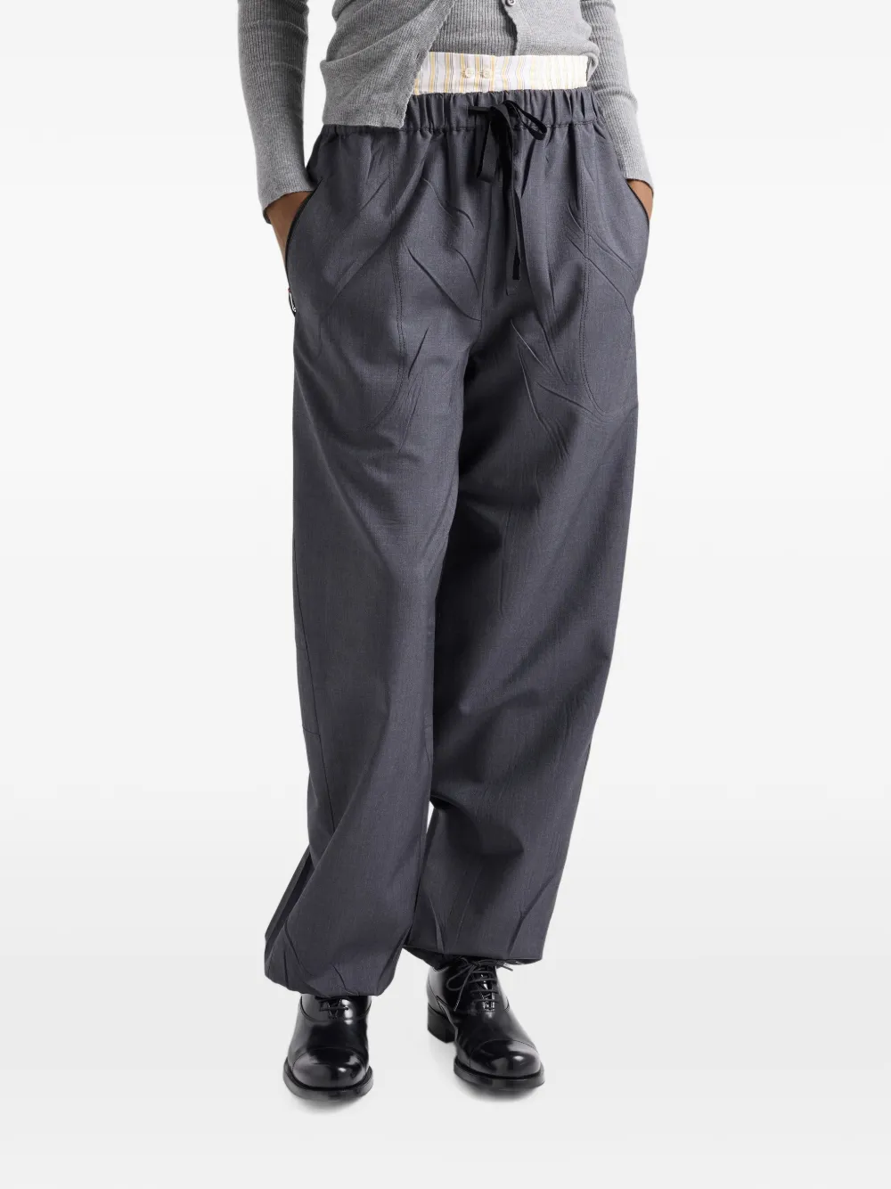 Prada Elastische trainingsbroek met trekkoord Grijs