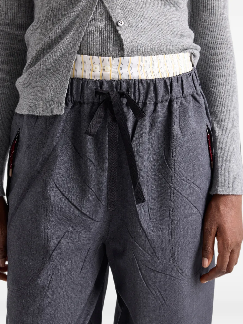 Prada Elastische trainingsbroek met trekkoord Grijs