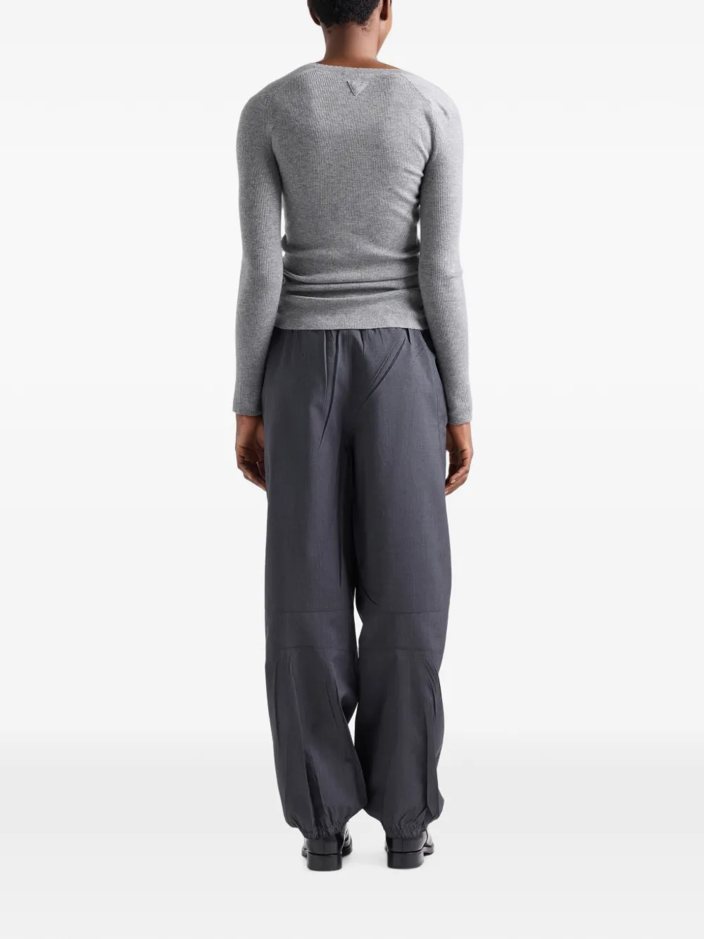 Prada Elastische trainingsbroek met trekkoord Grijs