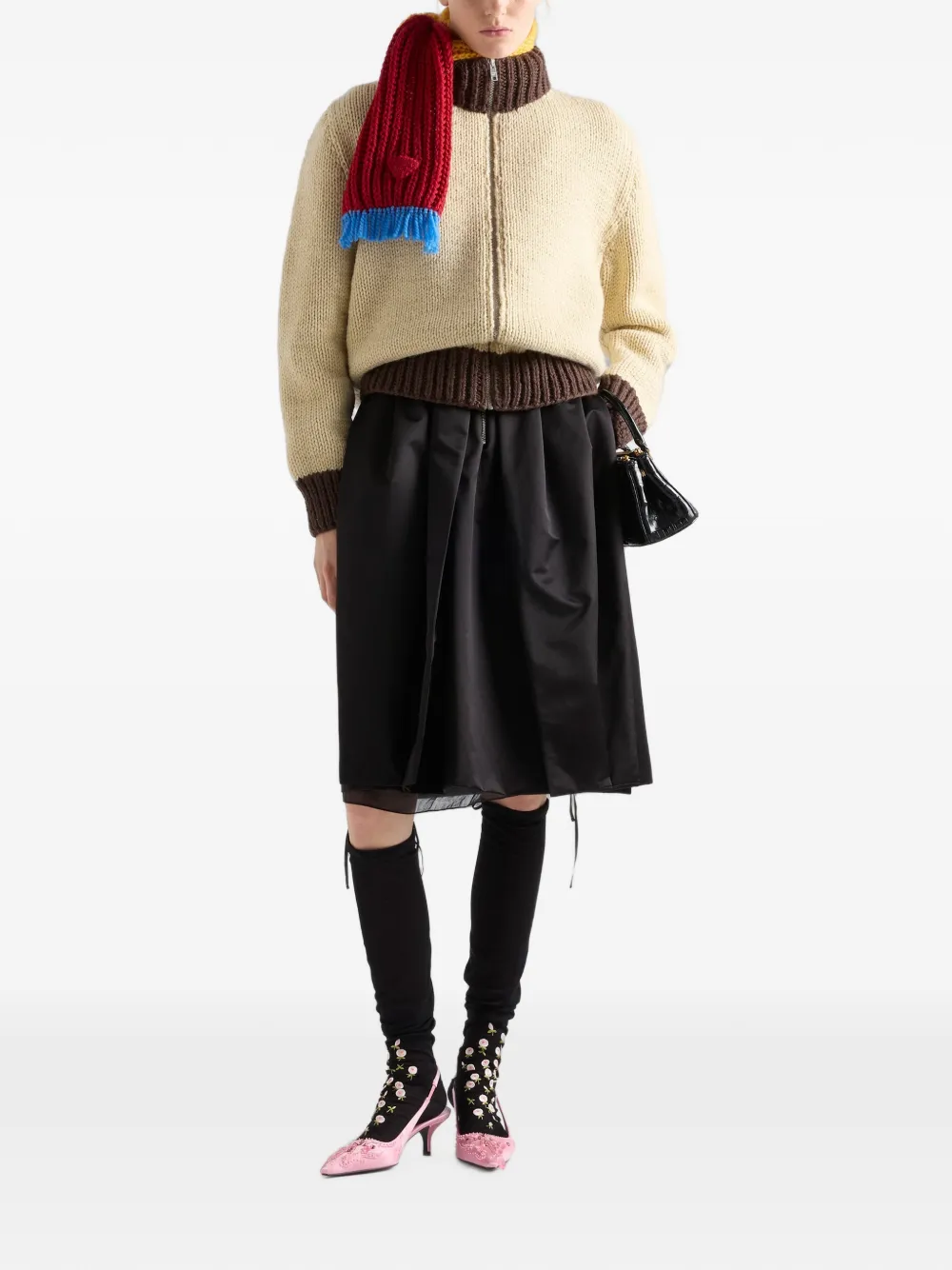 Prada Wollen vest met rits Beige