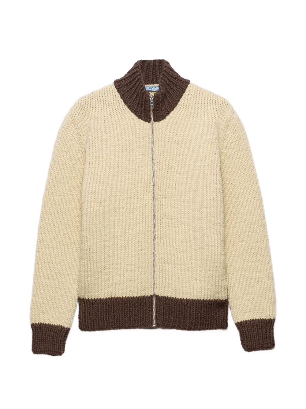Prada Cardigan mit Reißverschluss - Nude