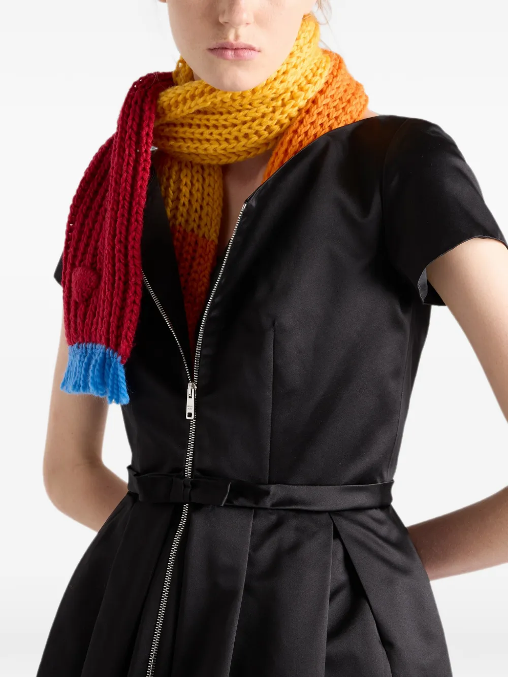 Prada Duchesse zijden jurk Zwart