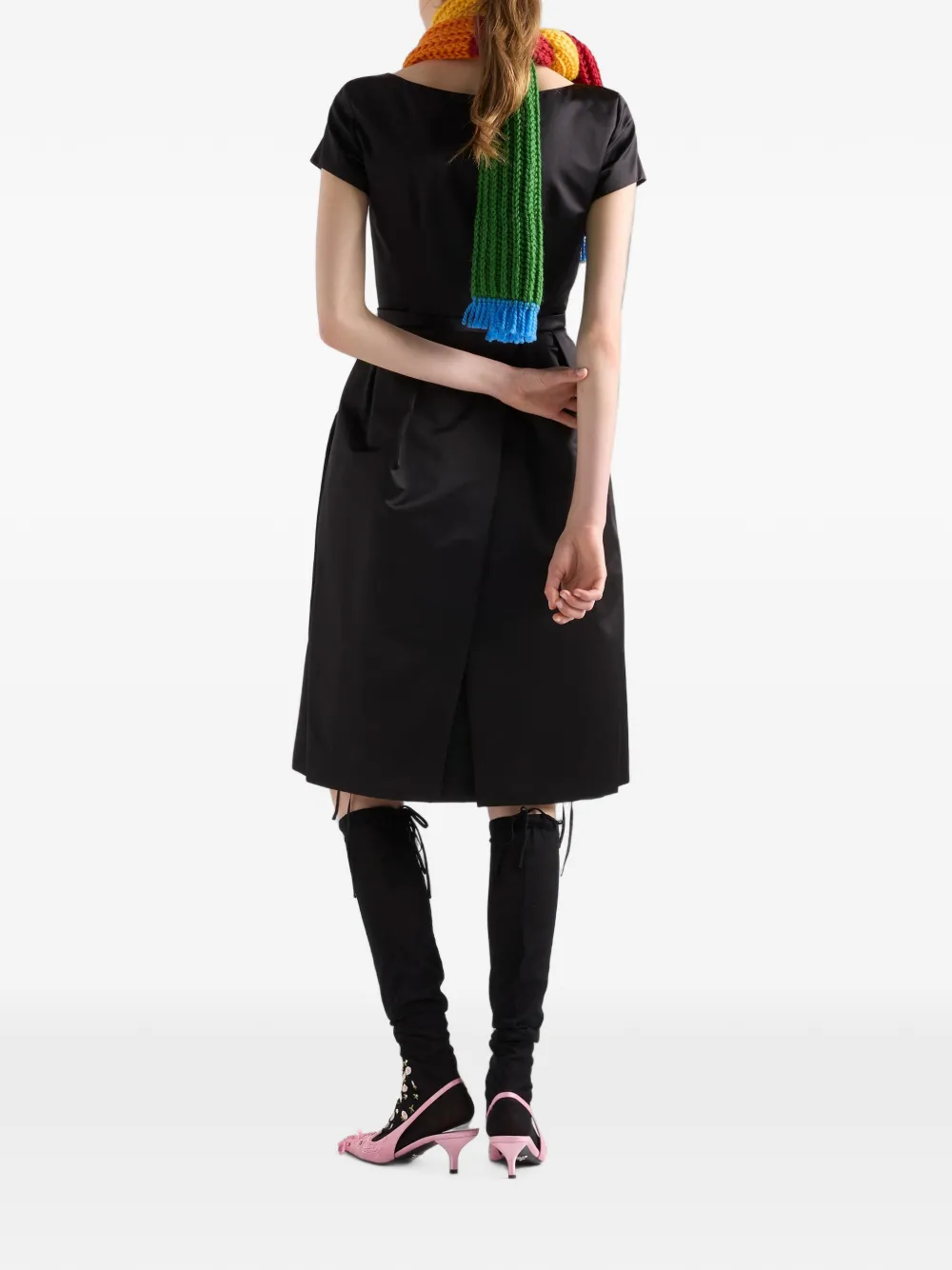 Prada Duchesse zijden jurk Zwart
