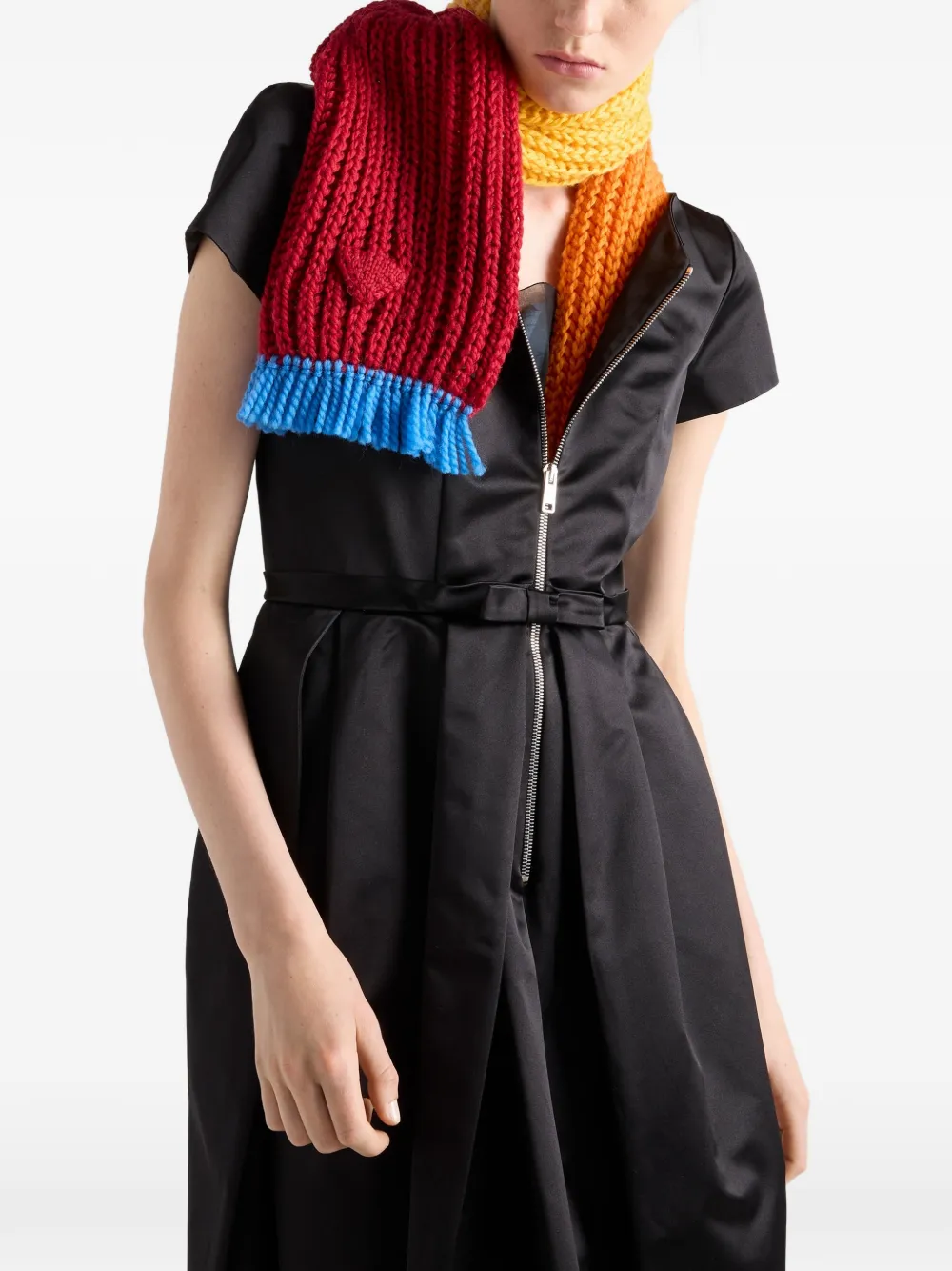 Prada Duchesse zijden jurk Zwart