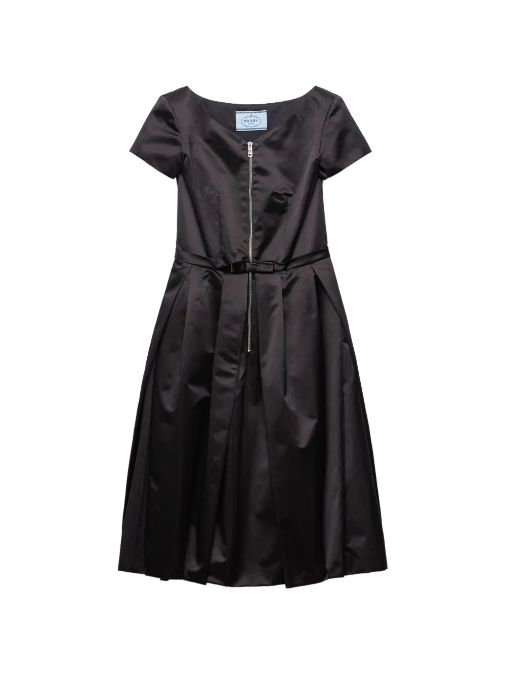 Prada Abito in duchesse di seta - Nero
