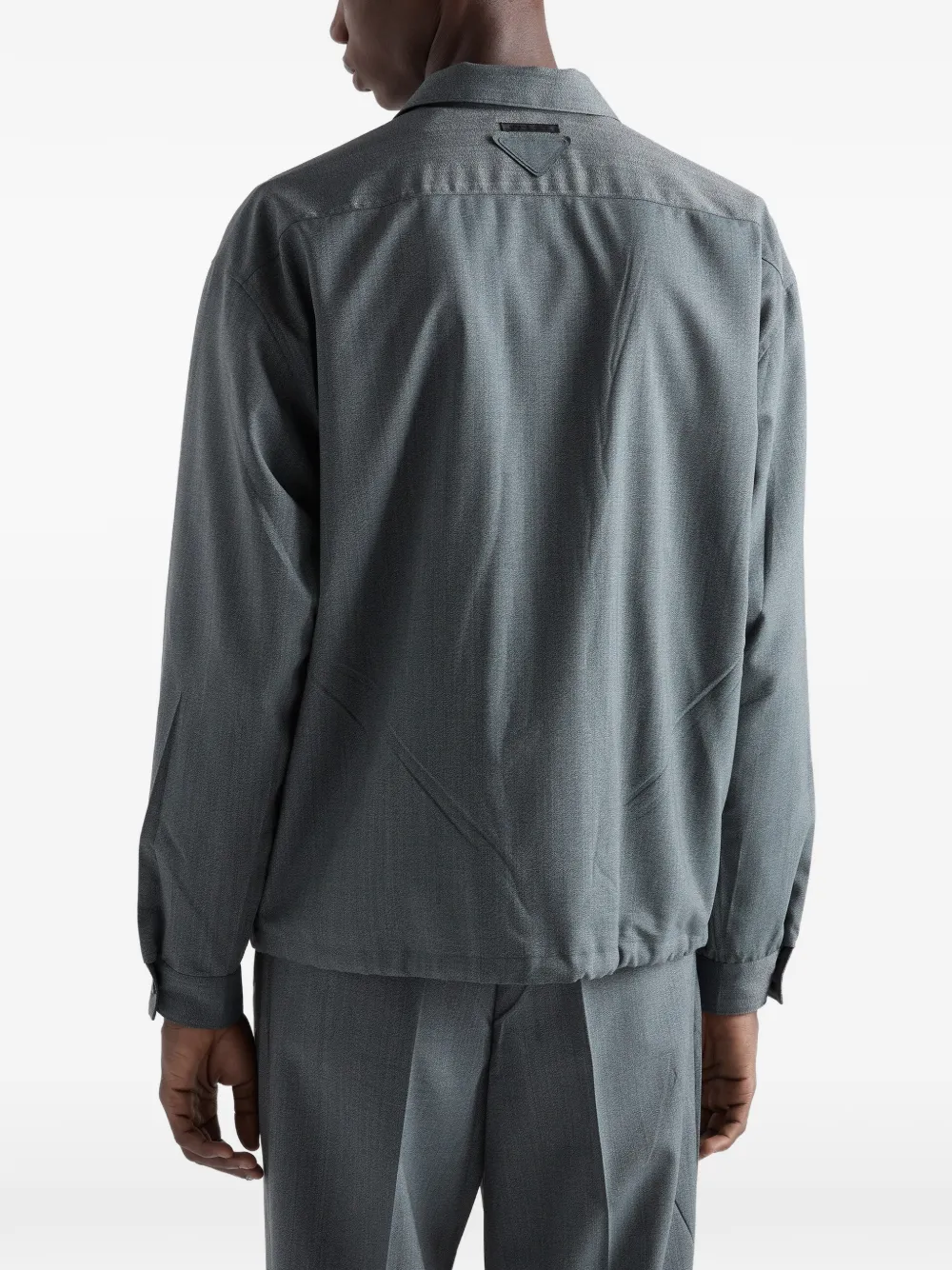 Prada Wollen overhemd met rits Blauw