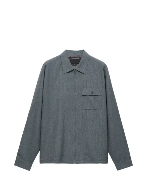 Prada wool zipper shirt