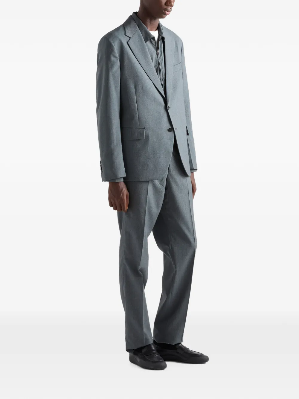 Prada Wollen overhemd met rits Blauw